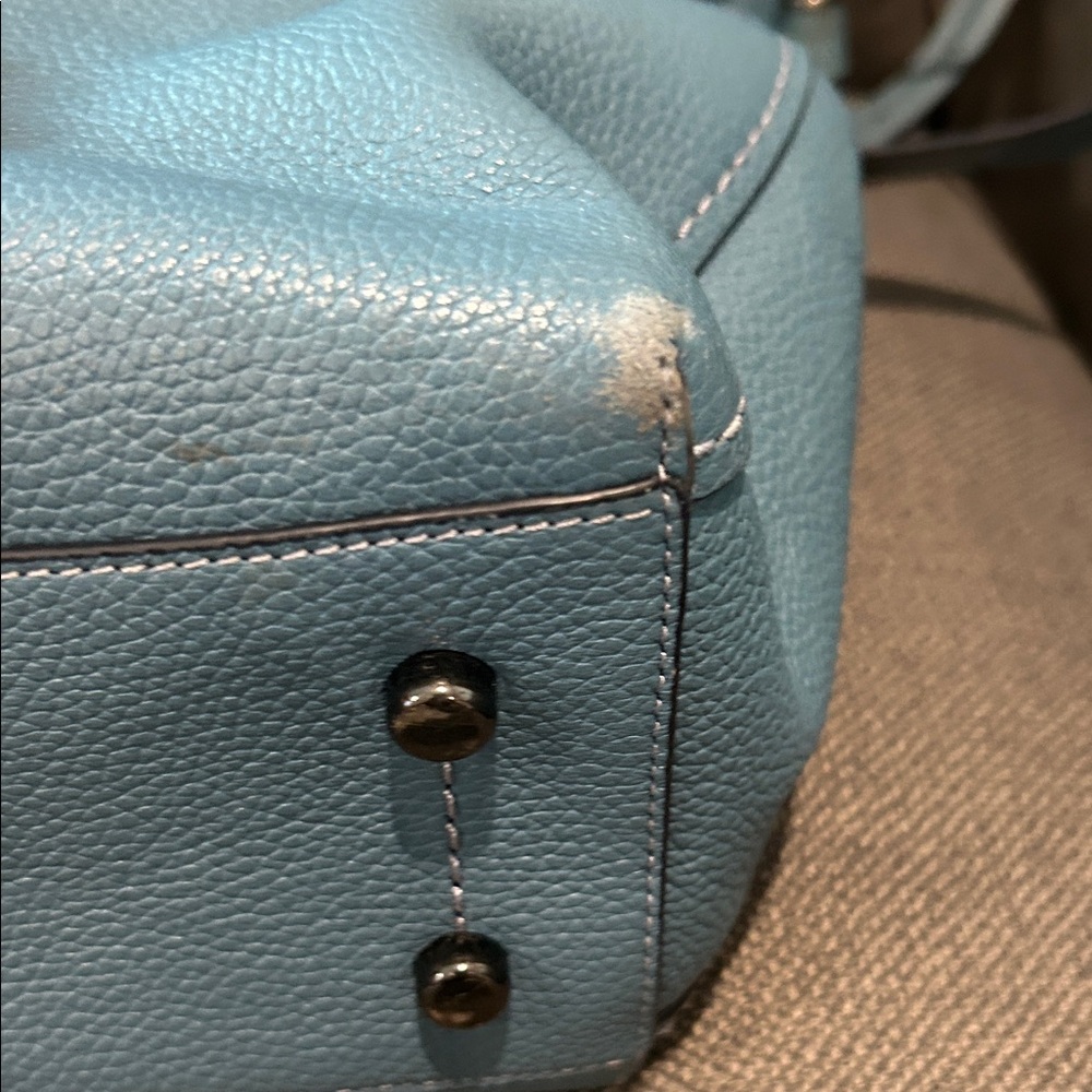 Coach Teal Leather Shoulder Bag - Picture 4 of 8